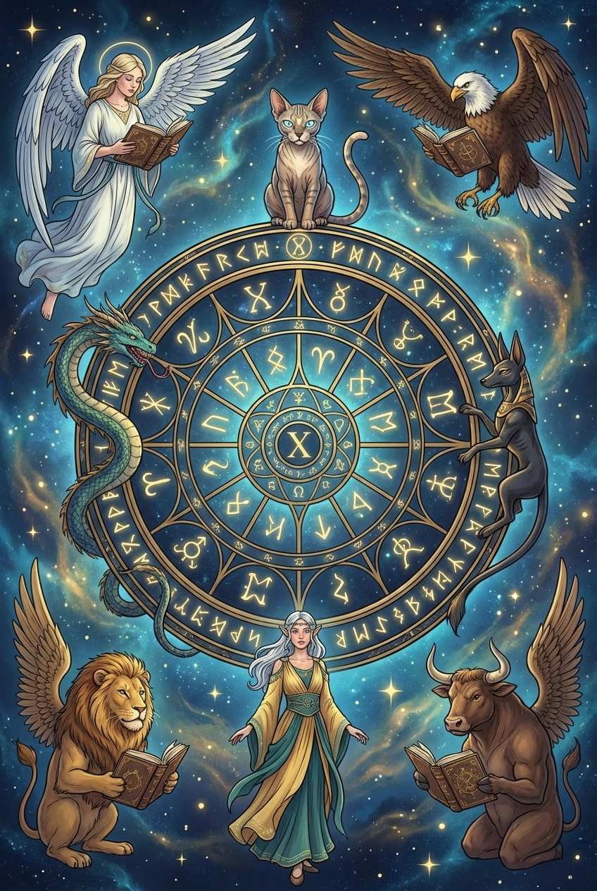 Tarotkarte Das Rad des Schicksals — Große Arkana, gemalt als Elfenwelt